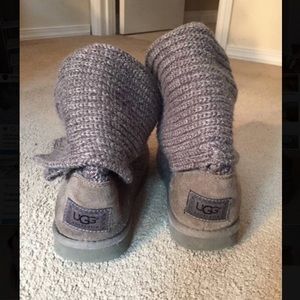 Grey Knitted UGG Boots (W 7)